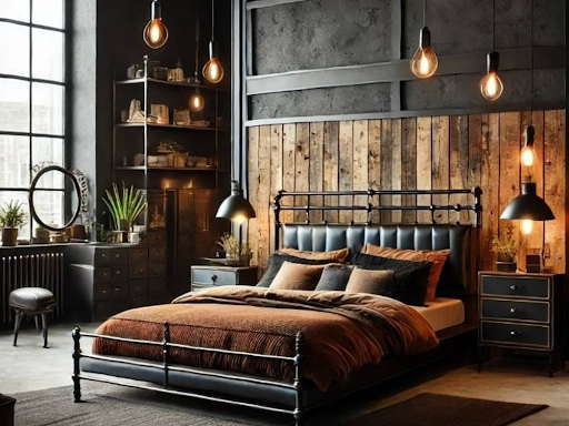 kamar dengan konsep industrial